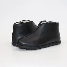 Новинка; обувь из кожи и овечьей шерсти; одна теплая удобная обувь; короткие ботинки; шерстяная обувь среднего и пожилого возраста