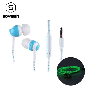 

Sovawin in-ear Earphone 3.5mm Luminous Earbuds Glow in the Dark Earphone with Clip Microphone for Iphone for Samsung