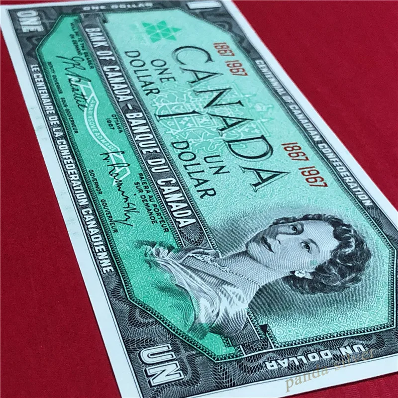 Banknotes Original 1967 A-UNC P-84a Canada 1 Dollar Lot 5 PCS