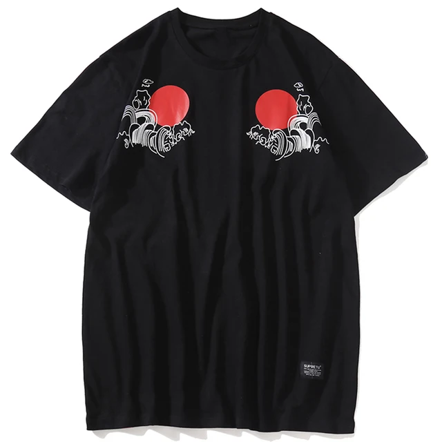AELFRIC Japanese Style Cloud Printed MenTshirts 2019 Summer Hip Hop ...
