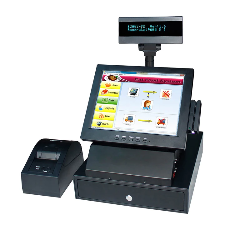 

Wholeset Commercial EPOS System Touch Computer All In One PC Pos Terminal With MSR