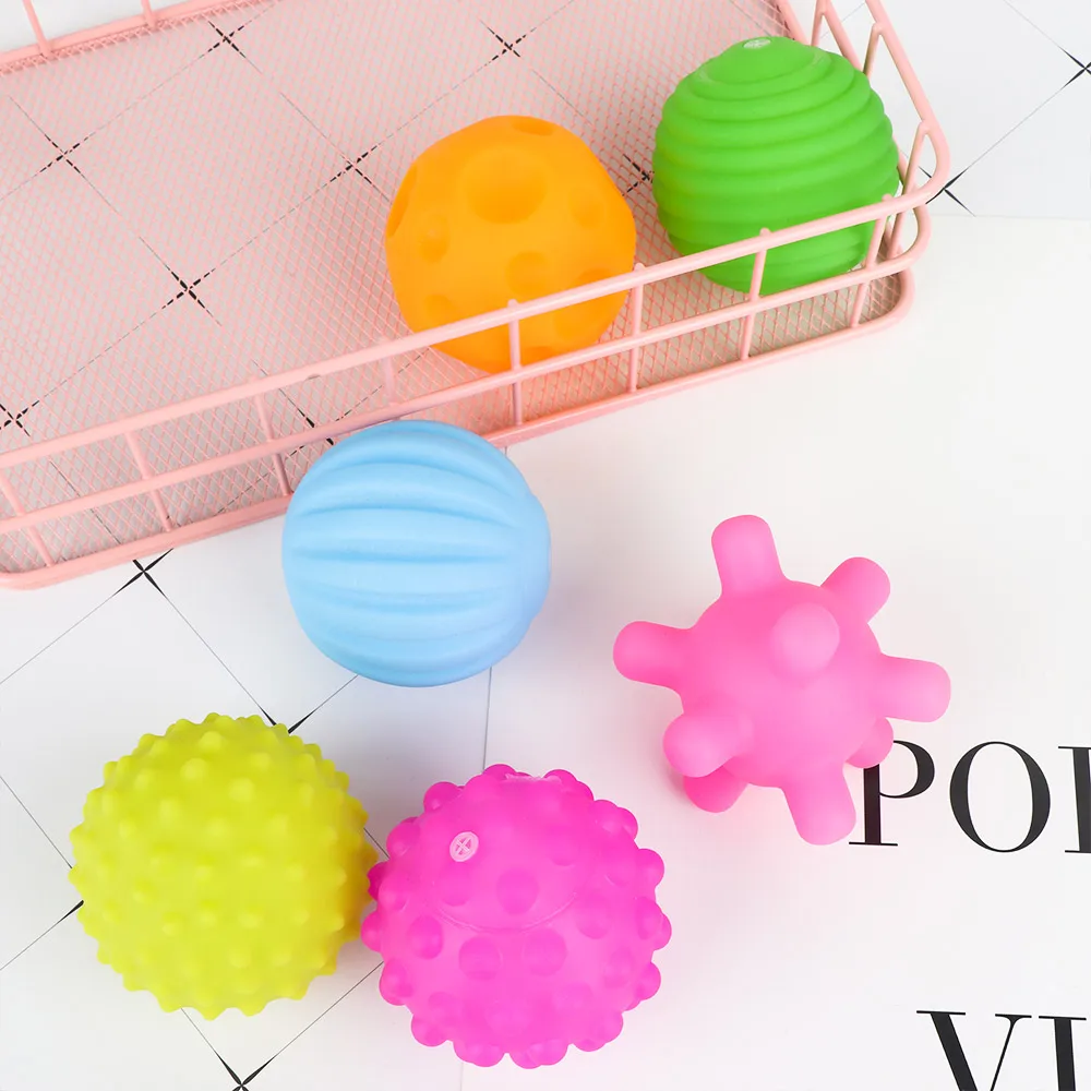 6 Piece/Set Baby Toy Ball Soft Rubber Baby Touch Hand Training Ball