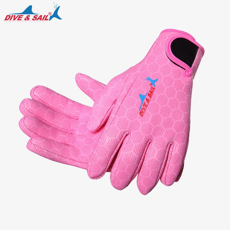 2 мм неопреновые перчатки для дайвинга 1,5 мм удобные противоскользящие перчатки против царапин оборудование неопрен+ нейлон материал перчатки Гидрокостюма - Цвет: Pink