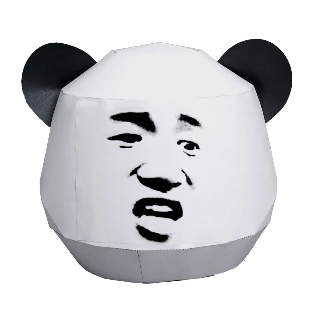 3D Бумажная Маска, модный головной убор, Jin Panda, косплей, бумага для творчества, Маска модели, Рождество, Хэллоуин, Выпускной, вечерние, подарок - Цвет: As picture