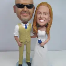 Экспресс- Персонализированная кукла с качающейся головой свадебное Подарочное свадебное украшение из полистоуна на заказ кукла