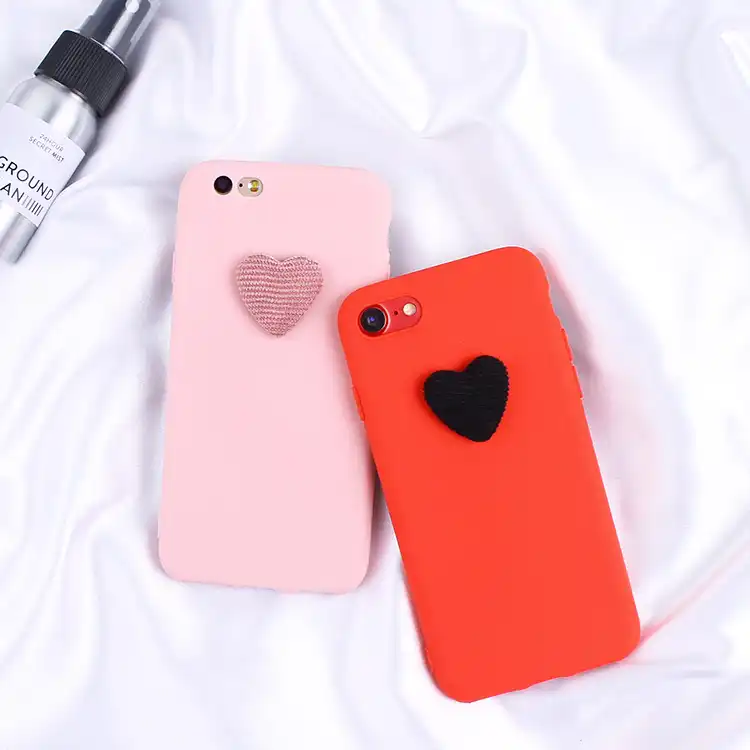 3D милый матовый мягкий чехол из ТПУ с сердечками для Samsung Galaxy S3 S4 mini S5 S6 S7 Edge S8 S9 Plus