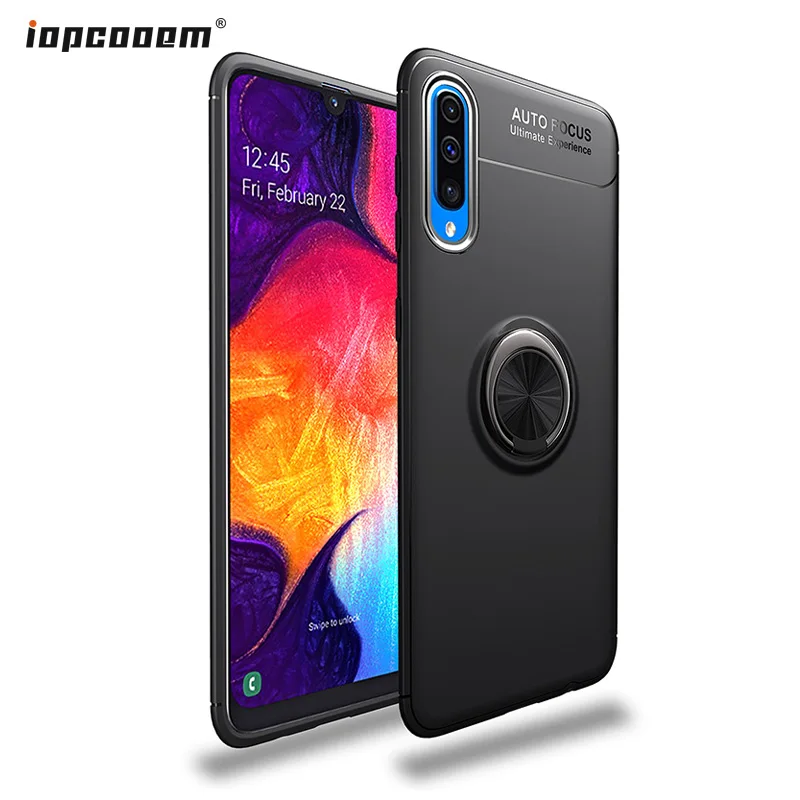 

For Samsung Galaxy A10 A20 A30 A40 A50 A70 Case Colorful Metal Magnetic Ring Holder Soft Silicone TPU Luxury Phone Cover