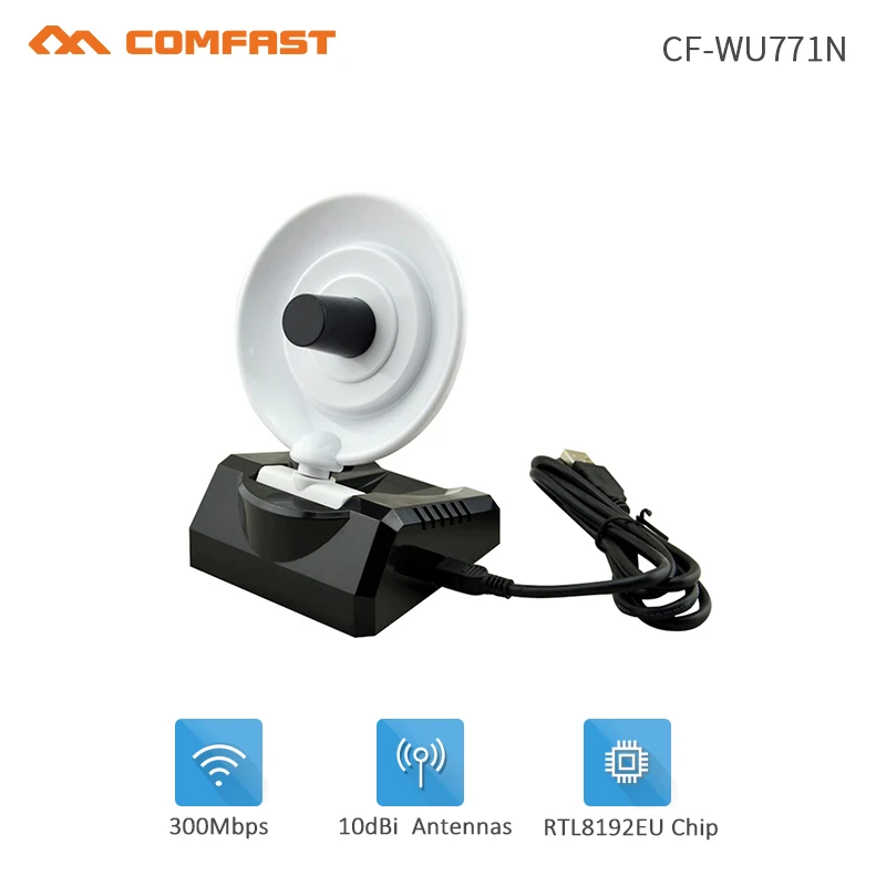 

Comfast CF-WU771N USB Wireless signal receiver/emitter Signal king 300Mbps USB wireless adapter with 10dBi WiFi Adapter Antenna