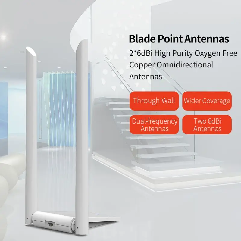 Wi-Fi адаптер USB 3,0 LAN Dongle 2* 6dbi антенны 802.11ac 150/600/1300 Мбит/с Dual Band Wlan приемник сетевая карта