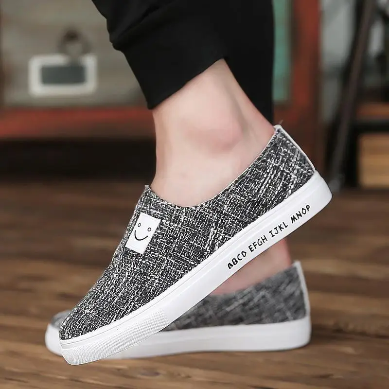 Hommes Toile Loisirs Tissu En Hommes De Respirant Été Pékin Chaussures gris ardoisé Vieux Bleu UWvqTX11A