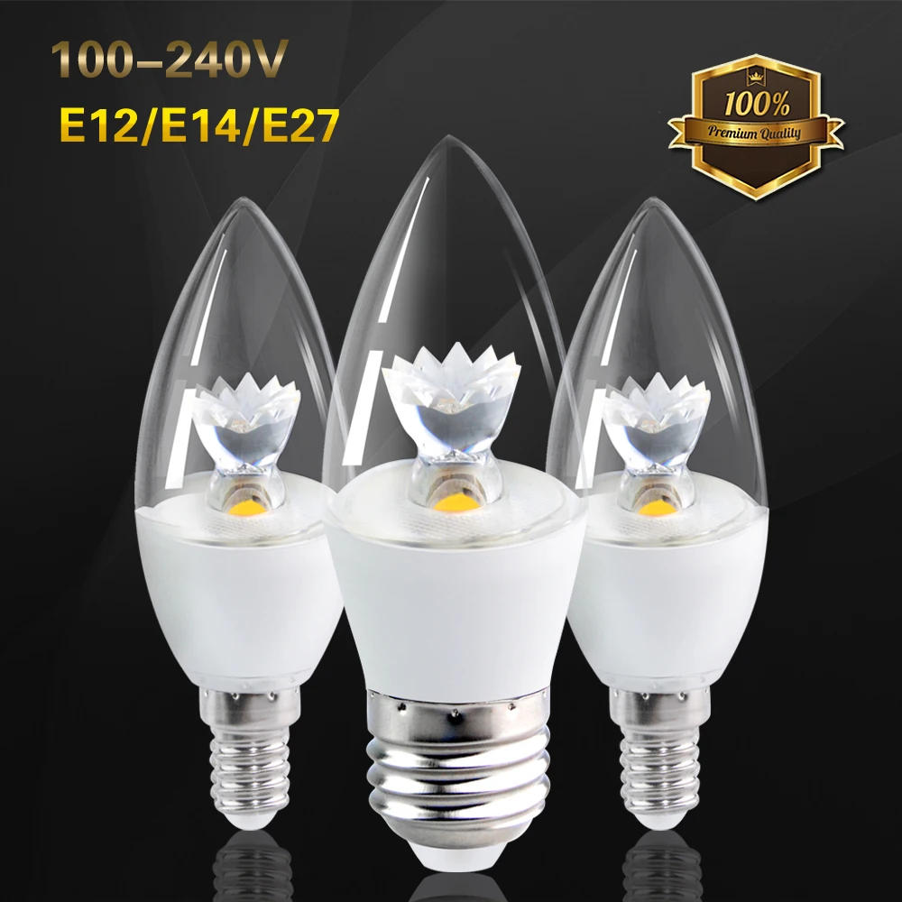 E14 E27 5W Edison COB Filament 25 LED Light Candle//Flame Bulb Lamp Chandelier