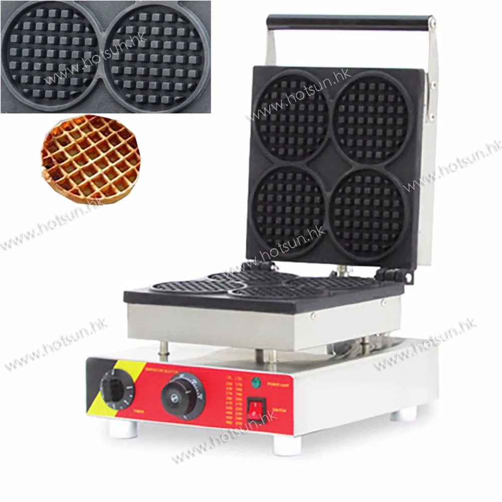 4 slice Commercial Use Non stick 110V 220V Electric Belgium Liege Waffle Machine Baker Maker