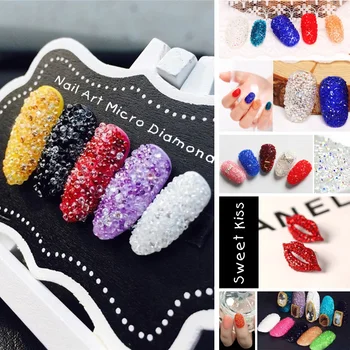 

12Color Mini Glass Crystal Stone Nails Rhinestone Micro Diamond Ornaments 3D Flash Drill Nail Art Manicure Design Decorations