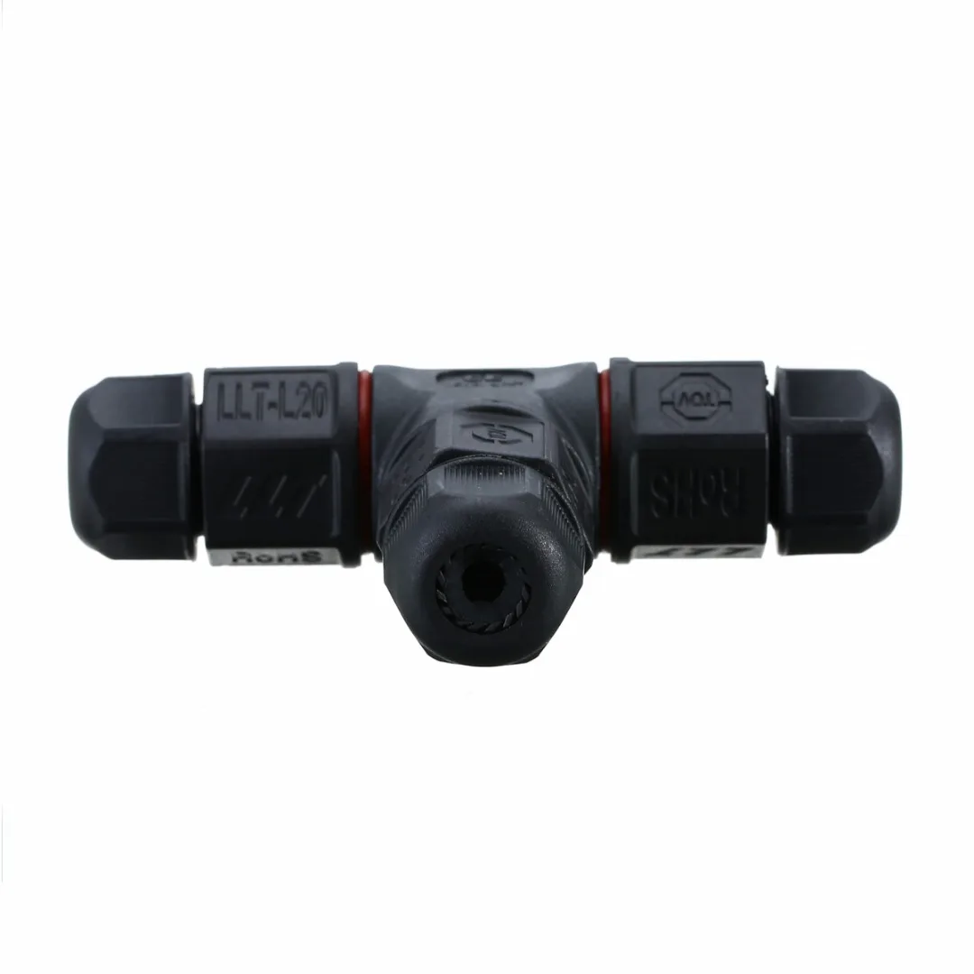 1pc IP67 Waterproof Electrical Cable Wire Connector 3 Core Black  220V~380V Solar Garden Outdoor Junction