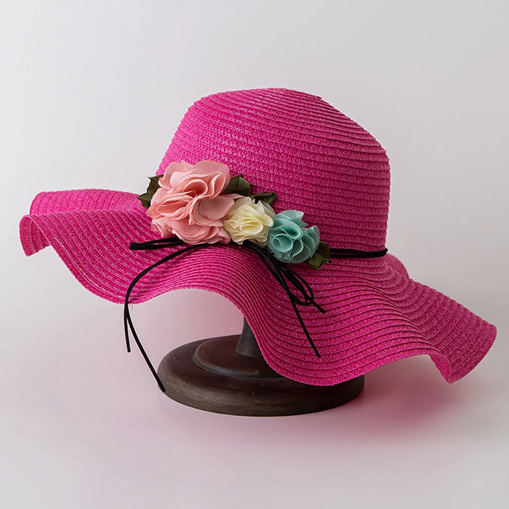 19-24 месяцев, модная детская шапка из полиэстера для девочек, однотонные детские шапки с цветком, летние детские шапки для девочек