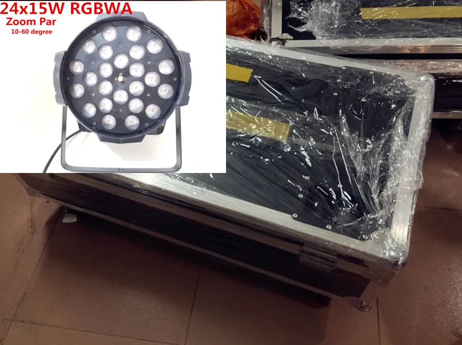 

8pcs 24x15W Zoom LED Par Lights with with 1 flight case Light led par light DMX Controller dj light Zoom angle 10-60 degree