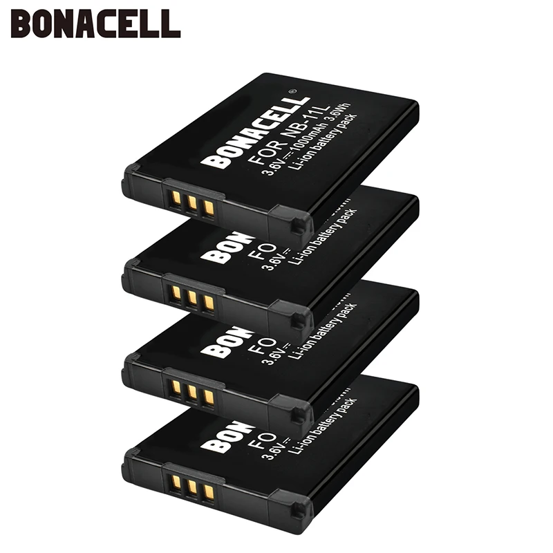 Bonacell 4 шт. для Canon NB-11L NB 11L Батарея PowerShot ELPH 110 HS A2300 A2500 A3500 является A2300 140 составляет 150 составляет 340 HS 110 HS
