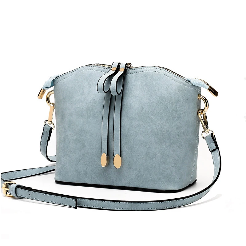 Plain Nubuck Leather Ladies Shell Bag Fashion Simple Shoulder Bag Casual PU Small Crossbody Bag Women