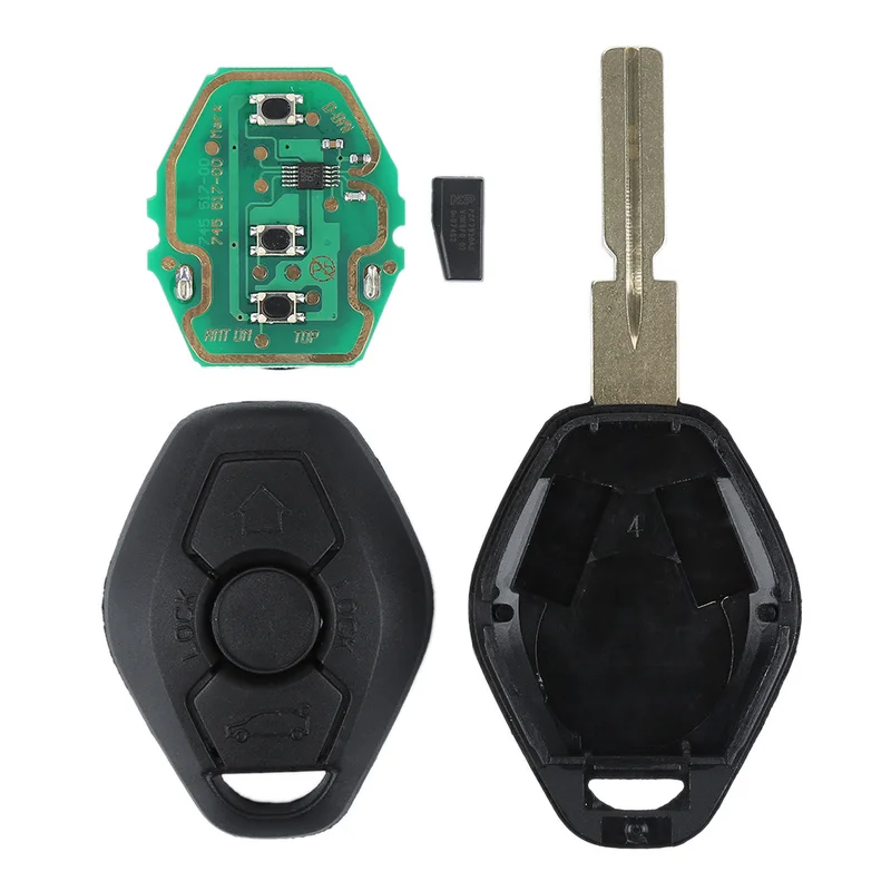 

For BMW E46 E39 Z3 M3 3Button Chip Entry Fob Transmitter Uncut Blade Replacement Exchange Remote Control Car Accessories Car Key