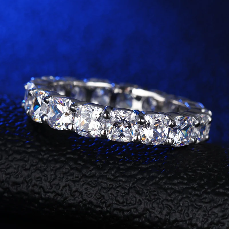 

Free Engraving Service S925 Sterling Silver Ring SONA Diamond Luxury Fine Ring Unique Style Love Wedding Engagement