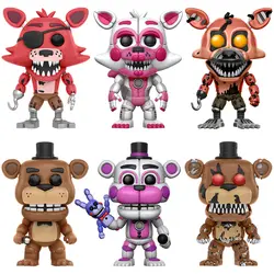 Кошмар Бонни и Чика Фокси Фредди фигурку Five Nights At Freddy's Set FNAF Fazbear медведь модель ПВХ Куклы игрушечные лошадки для детей