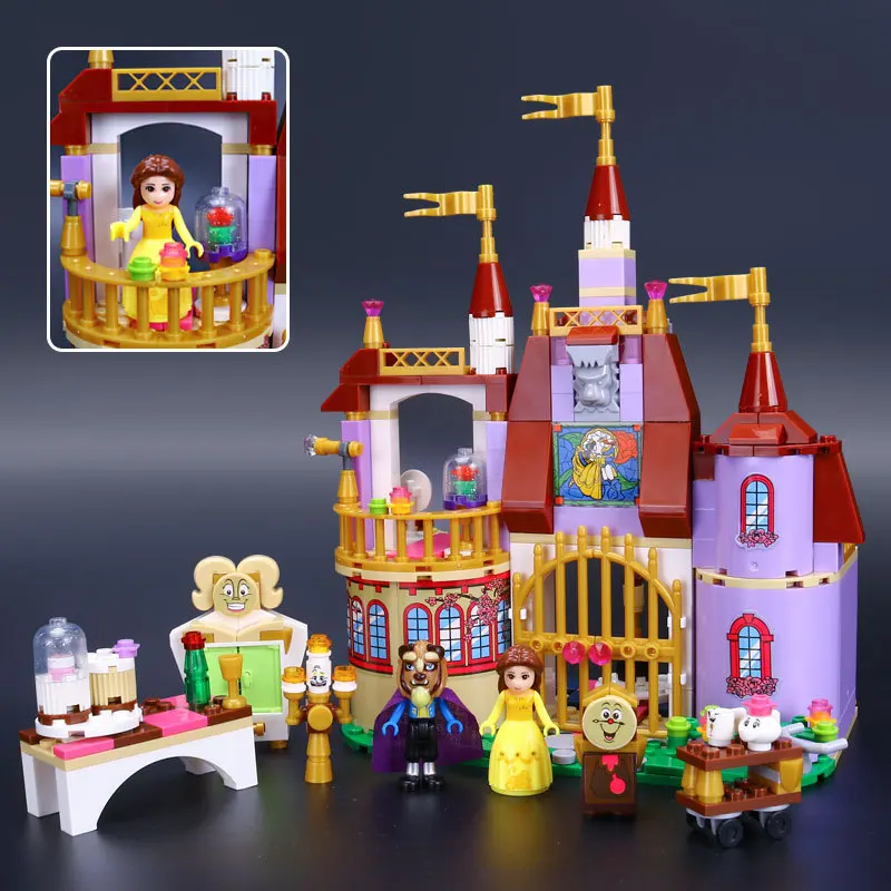 2017 The Princess Bell`s Enchanted Castle Beauty and The Beast Educational Building Blocks Girls Block Toys Leping Blocks aladdin and the enchanted lamp stage 1 cd rom