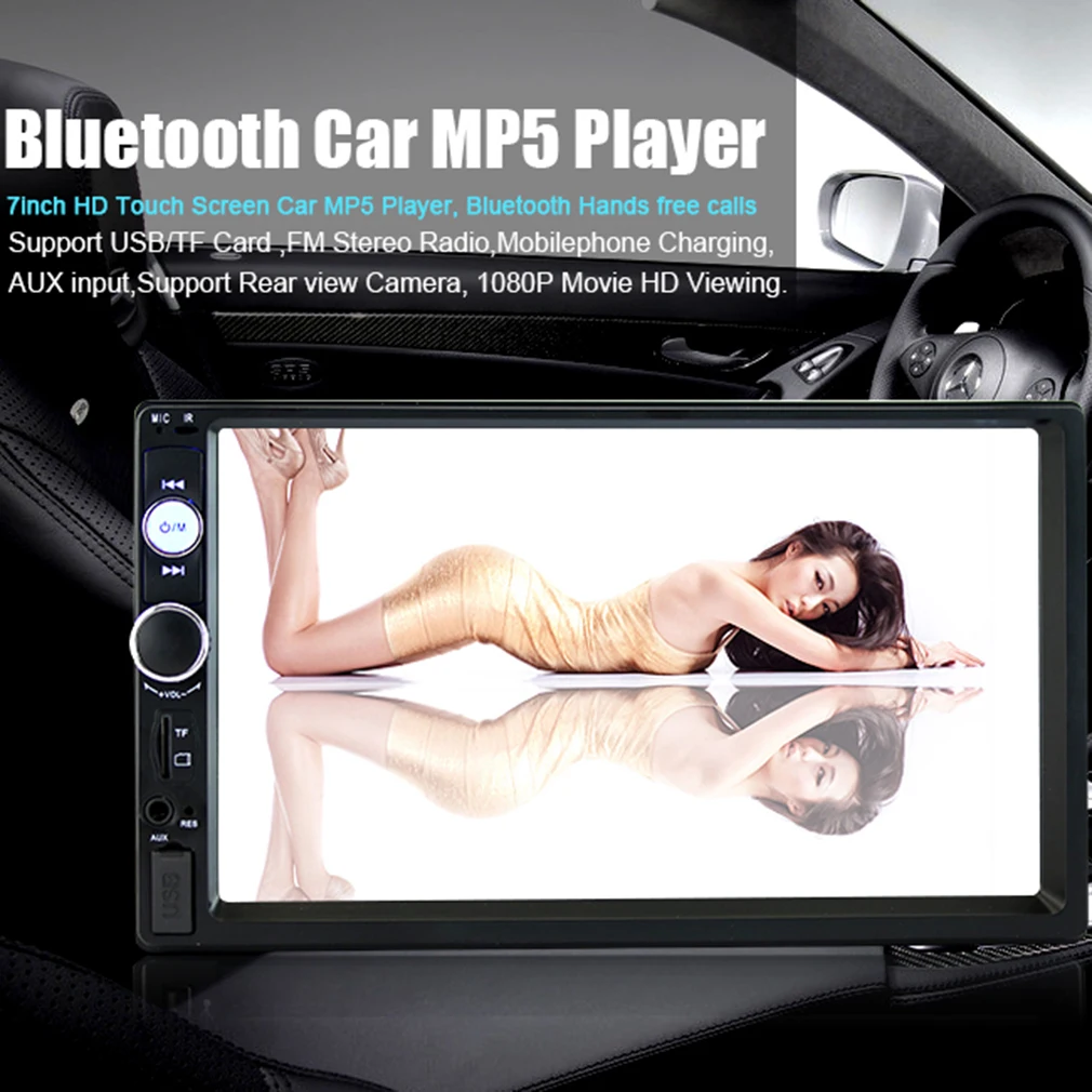 

7 Inch 2 DIN 7010B Car Bluetooth Audio Radio In Dash Touch Screen Stereo MP3 MP5 Player 7010B USB Steering Wheel Control