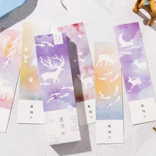 30 шт./упак. прекрасный портрет мечтательной акварель олень Бумага закладка для книги книжные маркеры держатель карты сообщения подарочные канцелярские принадлежности