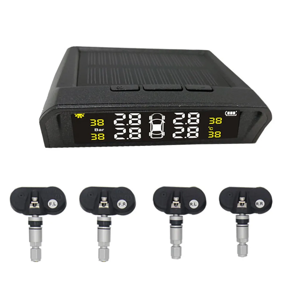Горячая Автомобильная Беспроводная TPMS система мониторинга давления в шинах солнечная мощность зарядка ЖК-дисплей автоматическая система сигнализации давления в шинах 5,11