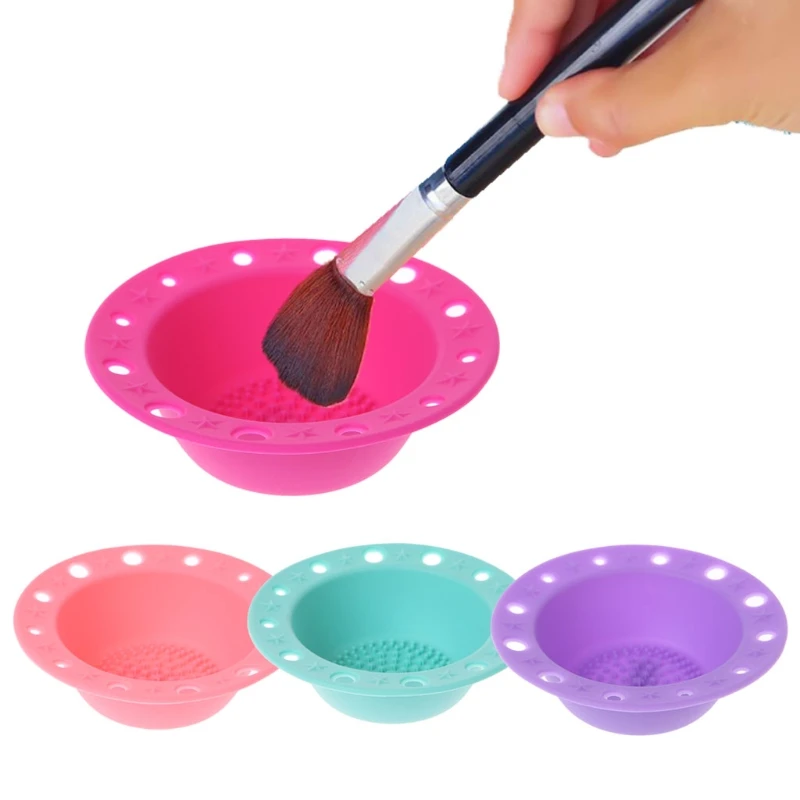 Silicone Makeup Brush Cleaner Bowl Washing Scrubber Board Cleaning Mat