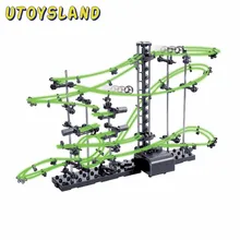 UTOYSLAND DIY Educational Toys Space Rail Level 2 3 4 Steel Marble Roller Coaster Glow In