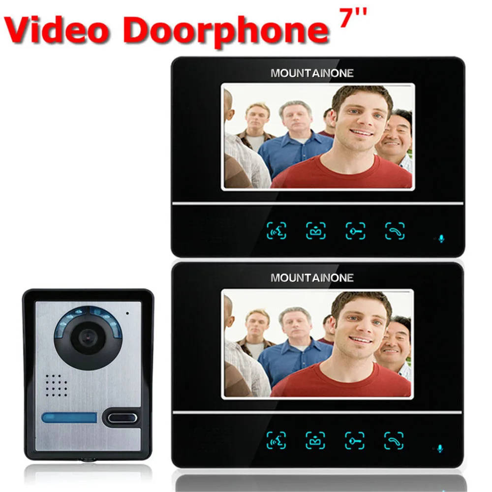 MAOTEWANG 7 Inch TFT Touch Screen Color LCD Video Door Phone Wired Video Intercom 2 Monitor Doorbell