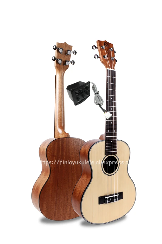

Finlay Ukulele 26" Tenor Ukelele Instrument With Spruce Top/Mahogany Body,Electric Acoustic ukelele With 2 Band LCD Pickup