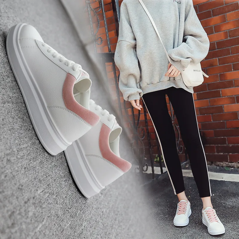 

Breathable white shoes female 2019 new spring basic wild flat summer student sports board shoes BWLA1-6