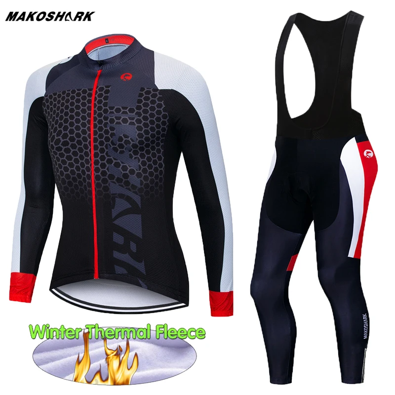 Long Sleeve Winter Thermal Fleece Cycling Clothing Set Bike Clothes MTB Bicycle Clothing Cycling Jersey Set Ropa Ciclismo