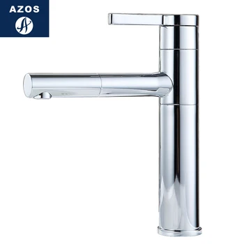 

Azos Basin faucet Pull-out Wash Basin Brass Chrome Cold and Hot Switch Rotatable Kitchen Below Counter Basin Hotel Round CLMP019