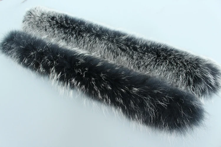 natural real raccoon fur hoody trim collar (2)