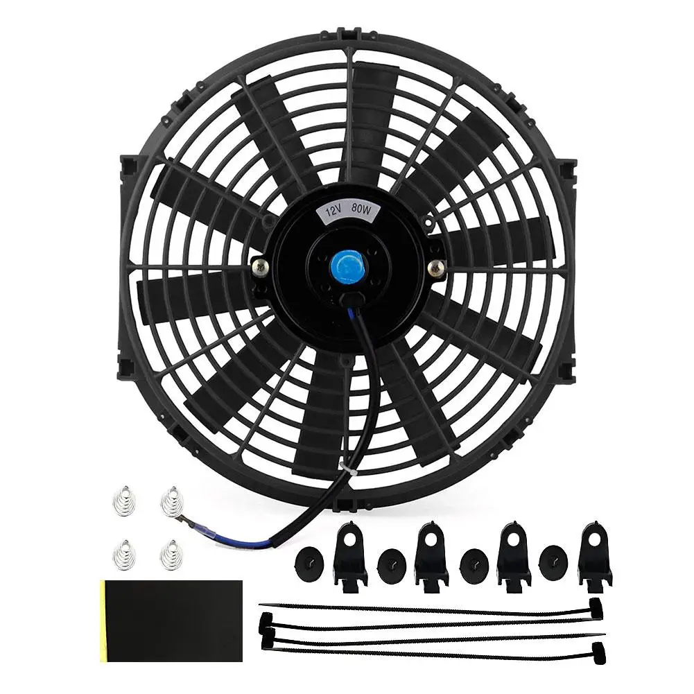 

New 12Inch Electric Radiator Cooling Fan Slim Engine Fan Mounting Kit Engine Bay Radiator A And C System Intercooler
