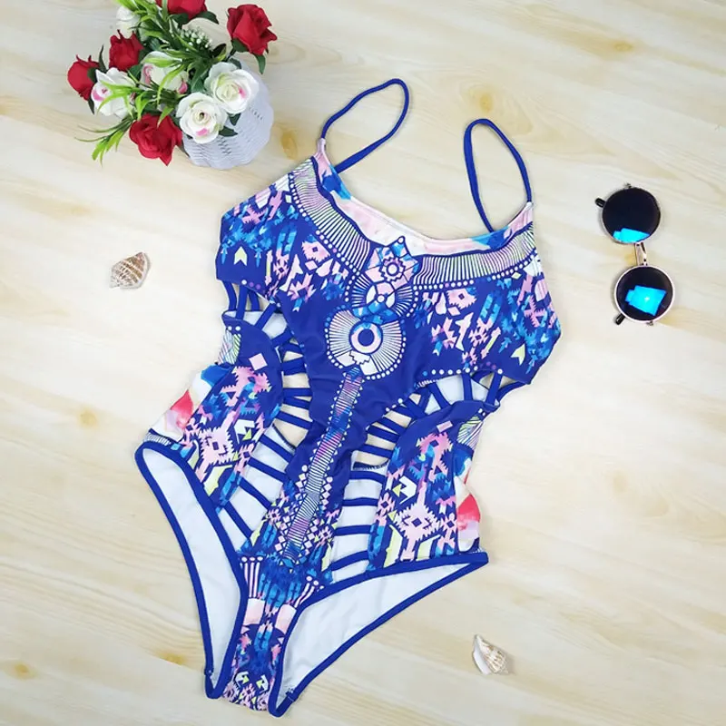 

Sexy Hollow Out One Piece Swimsuit Women Tribal String Backless Swimwear May Beach Bathing Suit Bandage Swimming Wear Bodysuit