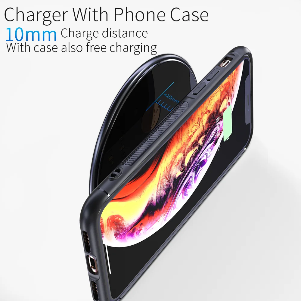 Беспроводное зарядное устройство Essager Qi для iPhone 11 Pro X XS Max Xiaomi mi 9 стеклянная