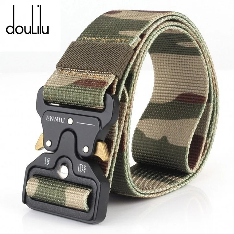 

Tactical Belts Nylon Military Waist Belt Metal Buckle Adjustable Training Belt Hunting Multifunction Accessories Waistband 4.5cm