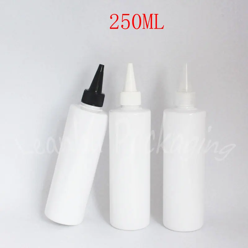Download 250ML White Plastic Bottle Pointed Mouth Cap , 250CC Lotion / Jam Packaging Bottle , Empty ...