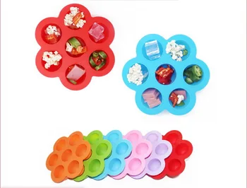 

DHL 50set Multifunction Safety Silicone Flower Lattice Food Container Fruit Breastmilk Storage Box Freezer Tray Cup Cake Mold