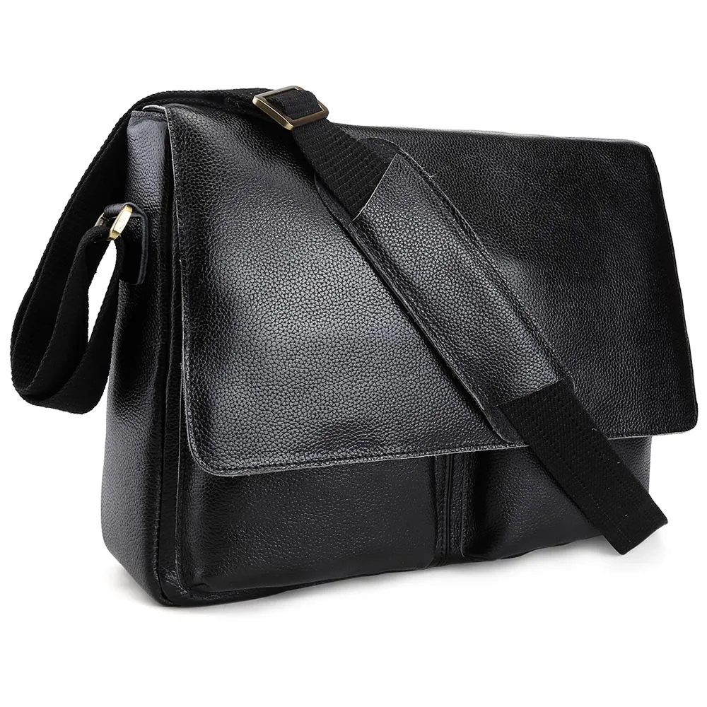 

TIDING Men Cowhide Leather Briefcases Shoulder Messenger Bags Brown NEW 8737