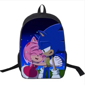 

16inch Sonic Backpack Boys Girls School Bags School Backpack Bookbag Children Gift Customized