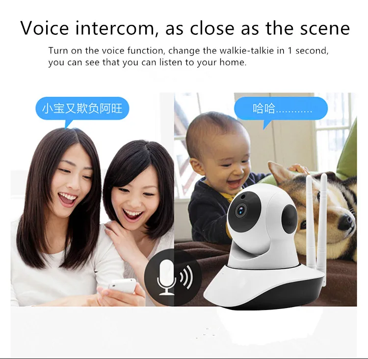 

CHHD Security Camera, WiFi Wireless Security Smart IP Camera Surveillance System Remote Monitoring with Motion Alert for baby