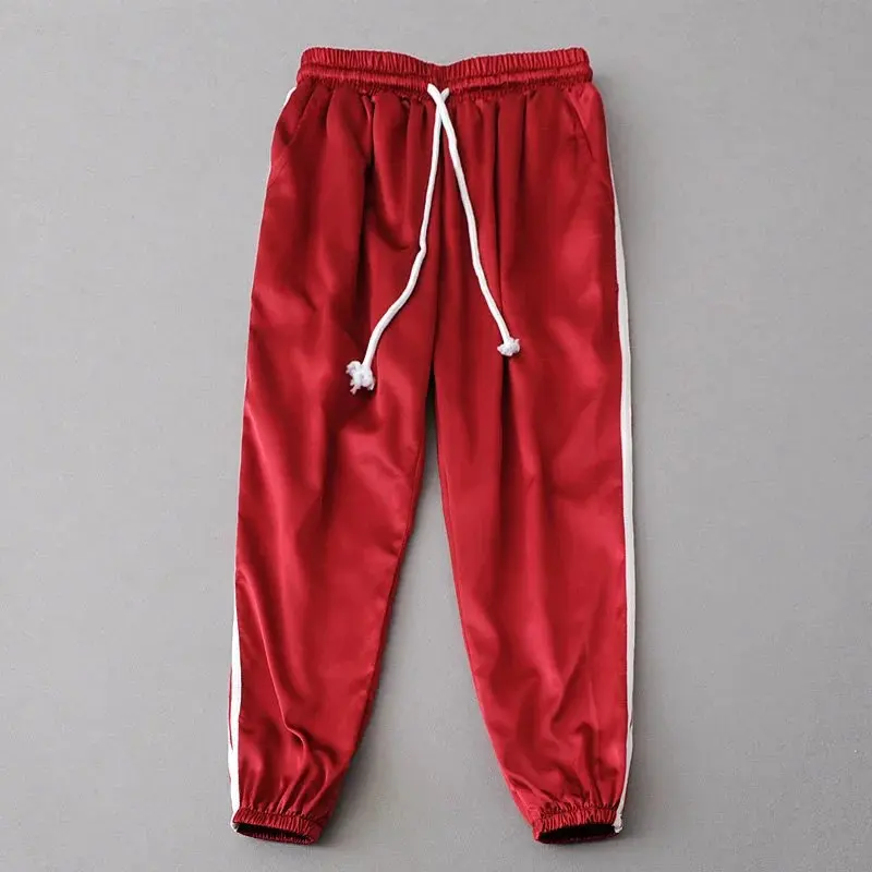 

Women Sweatpants New Hot Style Casual Trousers Women Loose Slim High Waist Drawstring Harem Pants Fashion Silk Piece Pants