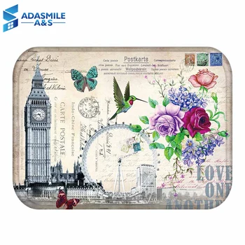 

Exquisite Stamp Soft Flannel Entrance Indoor Mats Hallway Rugs Anti-slip Bedside Area Rug Doormat Bath Floor Mat for Kitchen