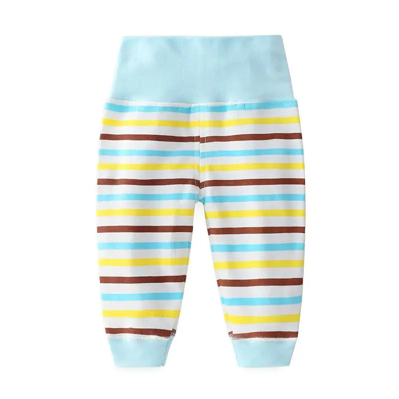 Детские штаны с высокой талией для малышей; хлопковые осенние штаны для маленьких мальчиков и девочек; Штаны для новорожденных брюки - Цвет: p12