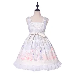 Платье Лолиты белые резинки с цветочным принтом без рукавов с оборками и Bpw сладкий джемпер Лолита юбка